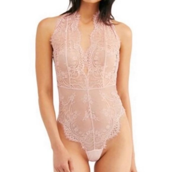 Free People Showoff Lace Bodysuit In Ballet Combo - Picture 6 of 6